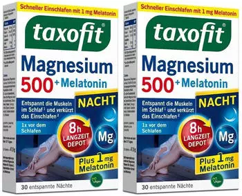 Taxofit Magnesium 500 + Melatonin Nacht Depot Tabletten (2x30 Stk.)