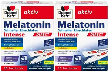 Doppelherz aktiv Melatonin Intens Direct Schneller Einschlafen Granulat (2x20 Stk.)
