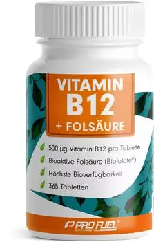 Profuel Vitamin B12 + Fols&auml;ure Tabletten 365 Stk.
