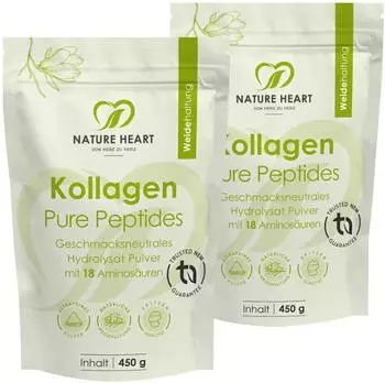 Nature Heart Kollagen Pure Peptides Pulver 2x450g