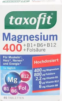 Taxofit Magnesium 400 Tabletten, 45 St&uuml;ck