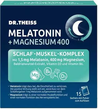 Dr. Theiss Naturwaren GmbH Melatonin + Magnesium 400 Schlaf-Muskel-Komplex Pulver
