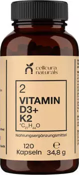 Cellcura Naturals Vitamin D3 & K2 Kapseln, 120 St&uuml;ck