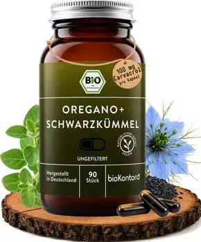 bioKontor Oreganoöl + Schwarzkümmelöl Kapseln 90 Stk.