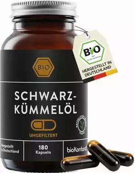 bioKontor Schwarzkümmelöl ungefiltert Kapseln 180 Stk.