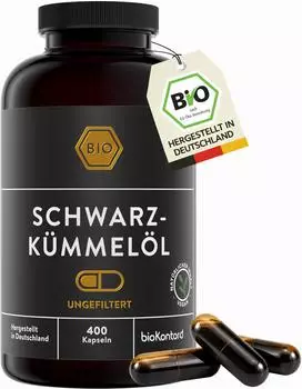 bioKontor Schwarzkümmelöl ungefiltert Kapseln 400 Stk.
