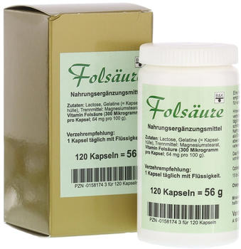 B & K Nutripharm Folsäure Kapseln (120 Stk.)