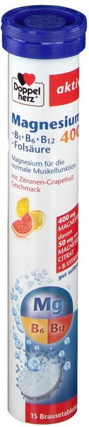 Doppelherz Magnesium 400 + B Vitamine + Folsäure Tabletten (15 Stk.)