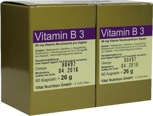 Vital Nutrition Vitamin B 3 Kapseln 120 Stk.