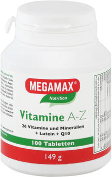 Megamax Vitamine A-Z + Q10 + Lutein Tabletten (100 Stk.)