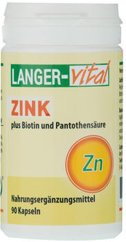 Langer vital Zink + Vitamine Pantothensäure und Biotin Kapseln (90 Stk.)
