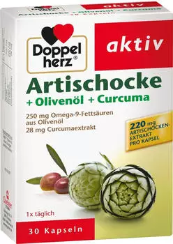 Doppelherz aktiv Artischocke + Oliven&ouml;l + Curcuma Kapseln (30 Stk.)