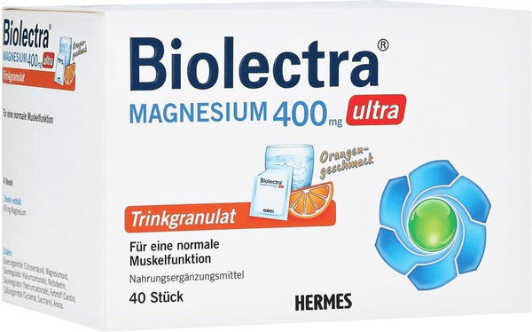 Hermes Biolectra Magnesium 400 mg ultra Trinkgranulat Orange (40 Stk.)