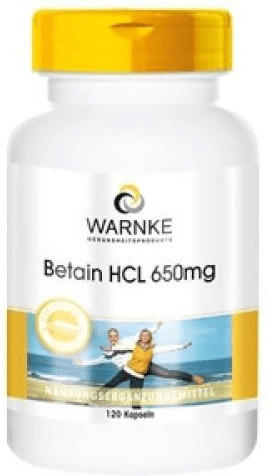 Warnke Gesundheit Betain HCL 650 mg Kapseln (120 Stk.)