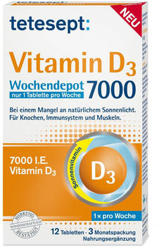 Tetesept Vitamin D3 7.000 Wochendepot Filmtabletten (12 Stk.)