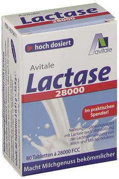 Avitale Lactase 28.000 FCC Tabletten im Spender (80 Stk.)