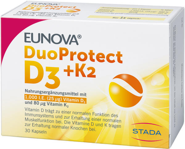 Eunova Duoprotect D3 + K2 1000 I.E. Kapseln (30 Stk.)
