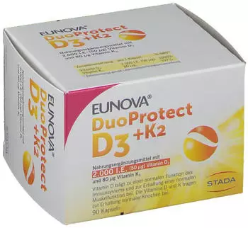 Eunova Duoprotect D3 + K2 2000 I.E. Kapseln (90 Stk.)