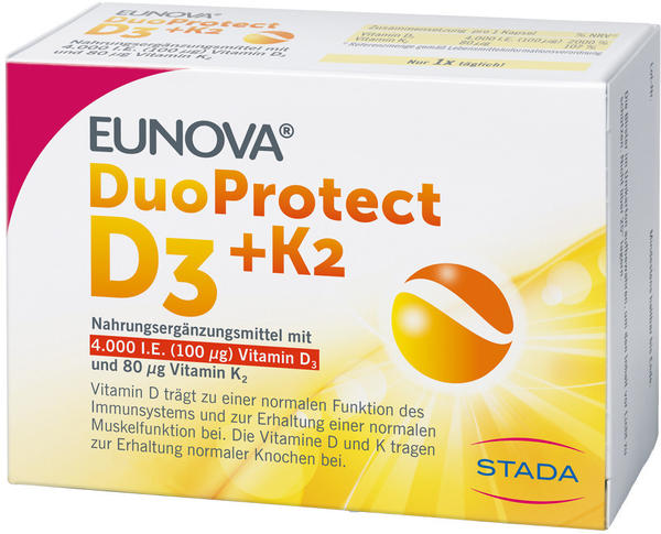 Eunova Duoprotect D3 + K2 4000 I.E. Kapseln (90 Stk.)