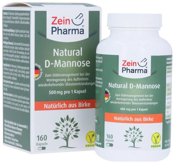 ZeinPharma Natural D-Mannose 500 mg Kapseln (160 Stk.)