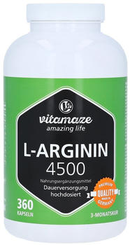 Vitamaze L-Arginin 4.500 Kapseln (360 Stk.)