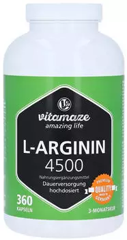 Vitamaze L-Arginin 4.500 Kapseln (360 Stk.)