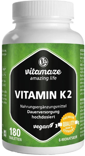 Vitamaze Vitamin K2 200µg hochdosiert Tabletten (180 Stk.)