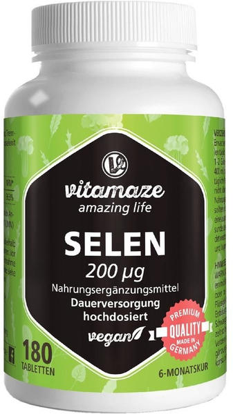 Vitamaze Selen hochdosiert 200μg Tabletten (180 Stk.)