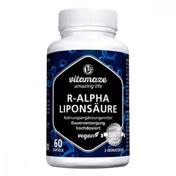 Vitamaze R-Alpha-Liponsäure 200mg hochdosiert vegan Kapseln (60 Stk.)