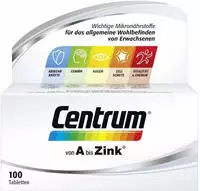 PZN-DE 14170473, Centrum A-Zink Tabletten 100 St, Grundpreis: &euro; 0,28 /...
