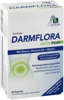 Avitale Darmflora Aktiv Plus 100 Mrd. Bakterien + 7 Vitamine Kapseln (80 Stk.)