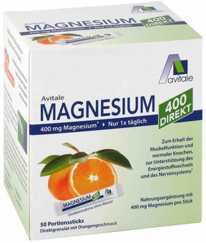 Avitale Magnesium 400 dirket Orange Portionssticks (50x2,1g)