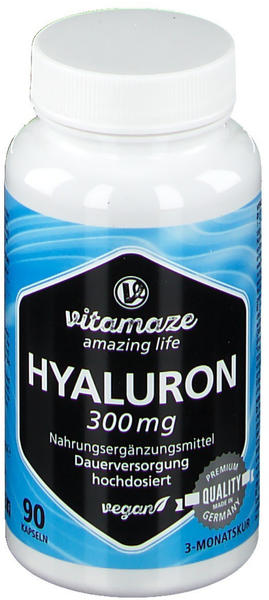 Vitamaze Hyaluronsäure 300mg hochdosiert vegan Kapseln (90 Stk.)