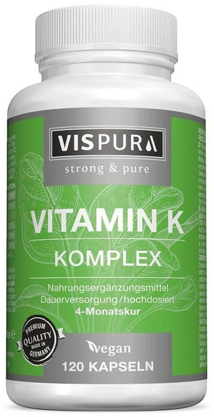 Vispura Vitamin K Komplex hochdosiert K1 + K2 Kapseln (120 Stk.)