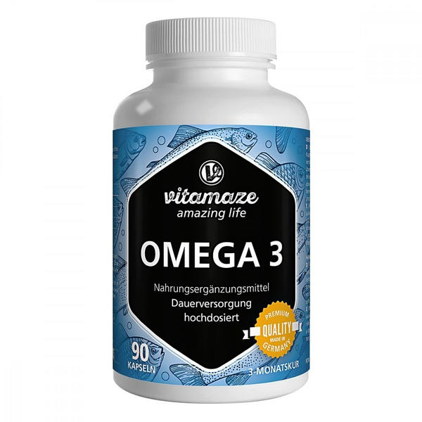 Vitamaze Omega 3 1.000mg Fischöl hochdosiert Kapseln (90 Stk.)