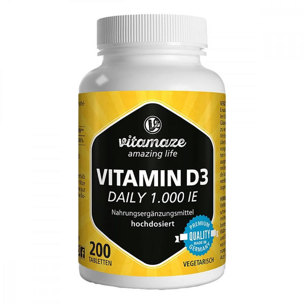 Vitamaze Vitamin D3 Daily 1.000 I.E. hochdosiert Tabletten (200 Stk.)