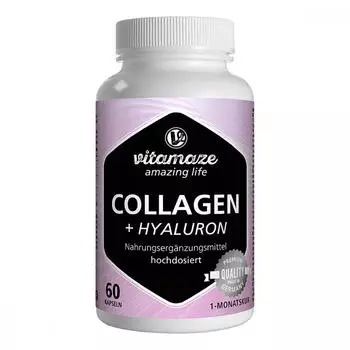 Vitamaze Kollagen 300mg + Hyalurons&auml;ure 100mg hochdosiert Kapseln (60 Stk.)