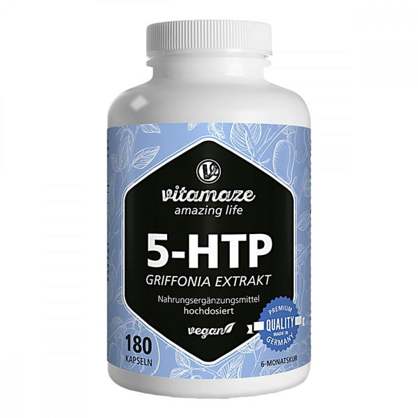 Vitamaze 5-HTP 200mg aus Griffonia Extrakt hochdosiert Kapseln (180 Stk.)