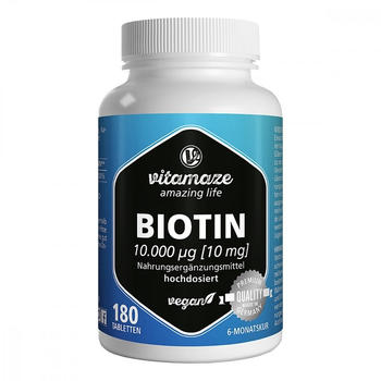 Vitamaze Biotin 10mg / 10.000µg hochdosiert Tabletten (180 Stk.)