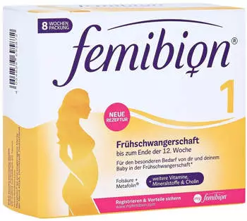 P&G Femibion 1 Frühschwangerschaft Tabletten (56 Stk.) – Wichtige Nährstoffe für die Frühschwangerschaft