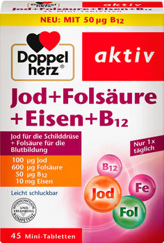 Doppelherz aktiv Jod + Folsäure + Eisen + B12 Mini-Tabletten (45 Stk.)