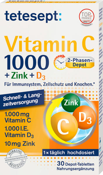 Tetesept Vitamin C + ZInk + D3 Tabletten (30 Stk.)