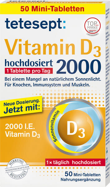 Tetesept Vitamin D3 2000 I.E. Mini-Tabletten (50 Stk.)