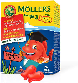 Möllers Omega 3 Gelee-Fische Erdbeergeschmack (36 Stk.)