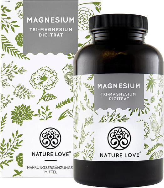 Nature Love Magnesium Tri-Magnesium Dicitrat Kapseln (180 Stk.)