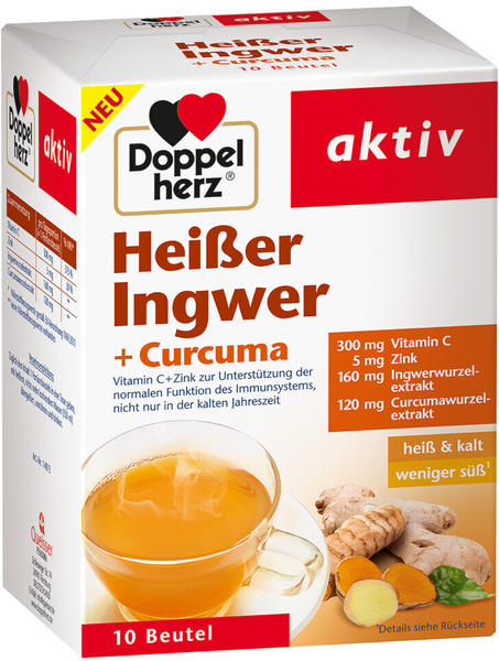 Doppelherz aktiv Heißer Ingwer + Curcuma Beutel (10 Stk.)