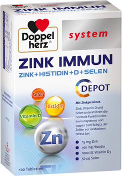 Doppelherz Zink Immun + Histidin + D + Selen Depot Tabletten (100 Stk.)