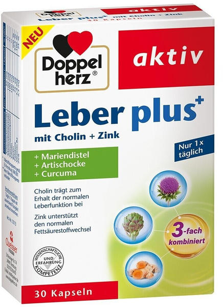 Doppelherz aktiv Leber Plus mit Cholin + Zink Kapseln (30 Stk.)