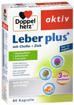 Doppelherz aktiv Leber Plus mit Cholin + Zink Kapseln (80 Stk.)