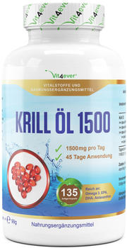 Vit4ever Krill Öl 1500 Softgel-Kapseln (135 Stk.)